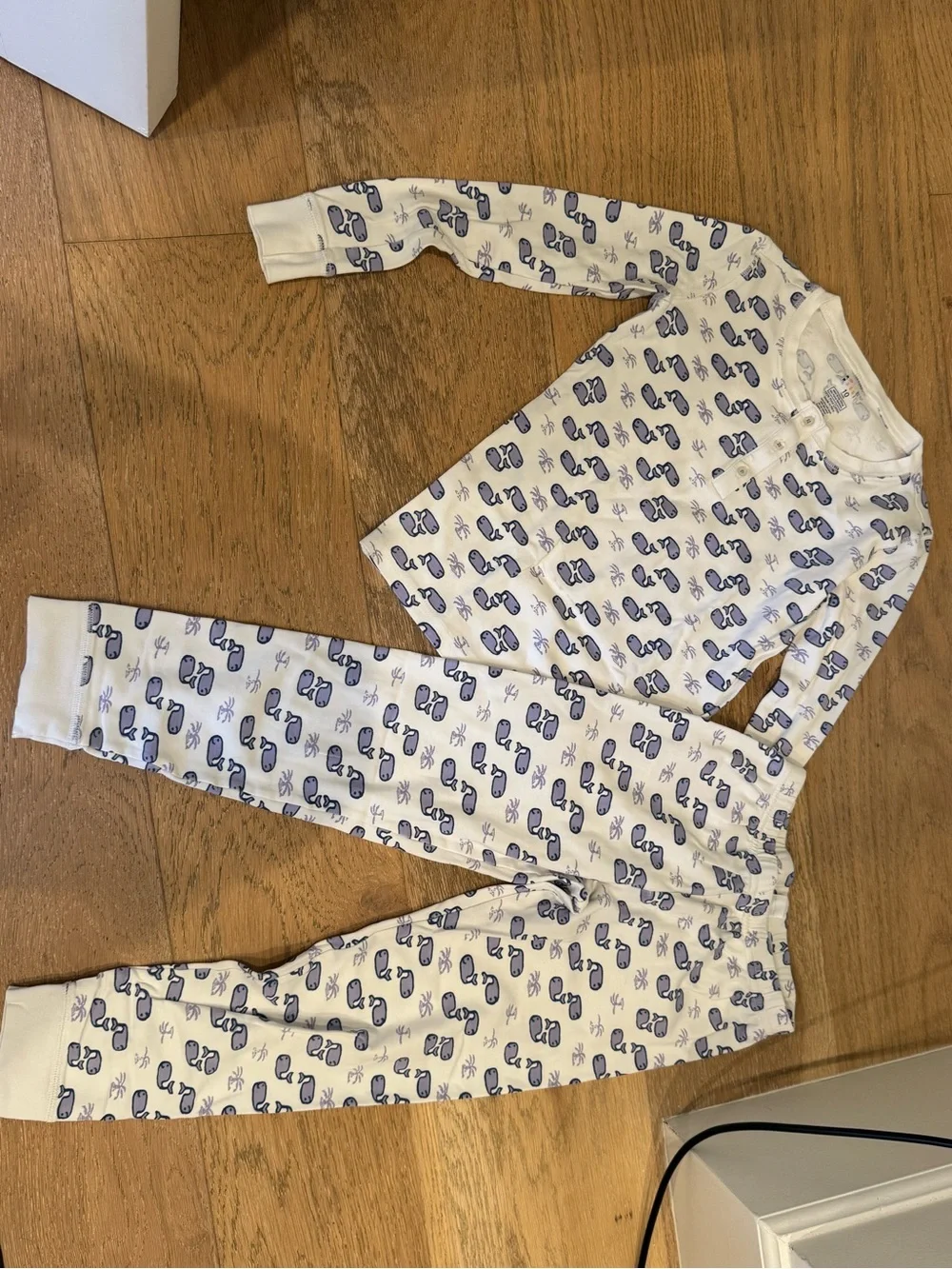 Kids Roller Rabbit Long Sleeve Pajama Set - Blue “Moby” Print (Whales)